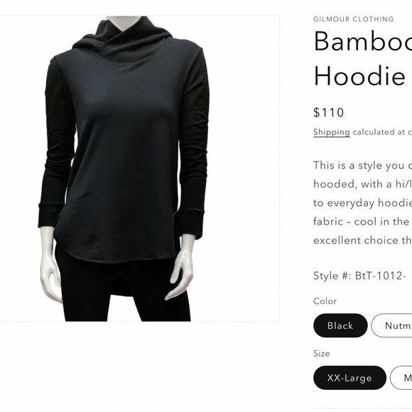 french terry bamboo hoodie Pull over Size medium blue Gilmour Clothing - Picture 4 of 7